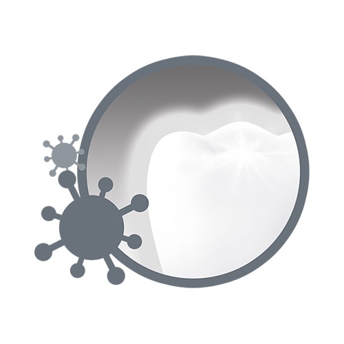 Reducción superior de bacterias en dientes, lengua, mejillas y encías