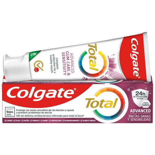Pasta de dientes proteccion completa Total Advanced Encias y Sensibilidad Colgate
