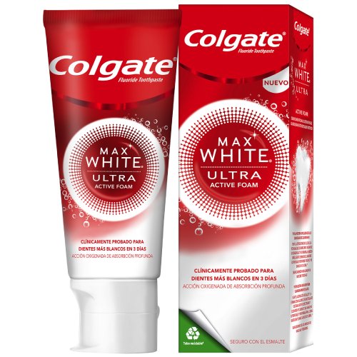 Dentífrico blanqueador Colgate<sup>®</sup> Max White Ultra Active Foam 50ml