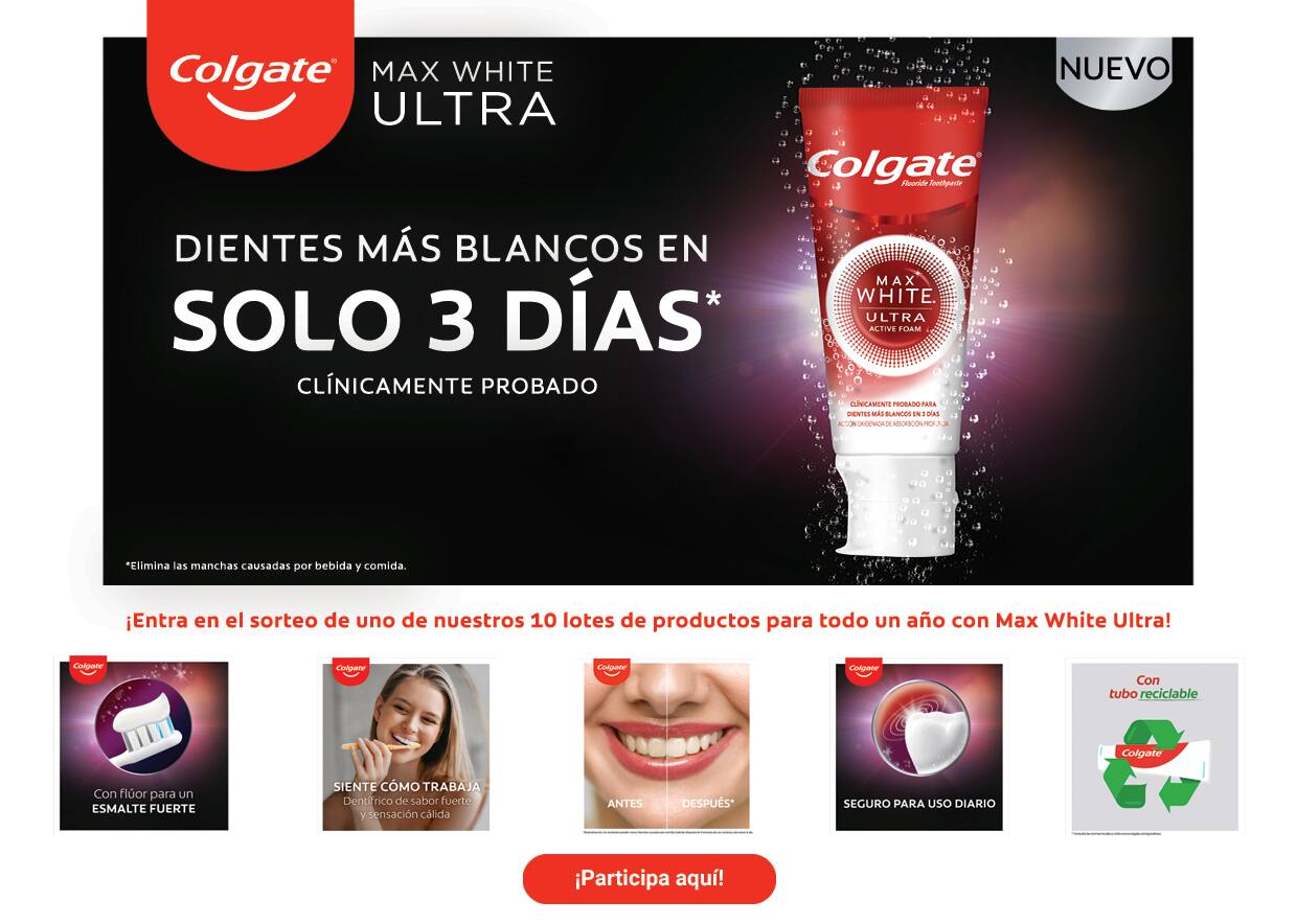 Participa en el sorteo de productos Max White